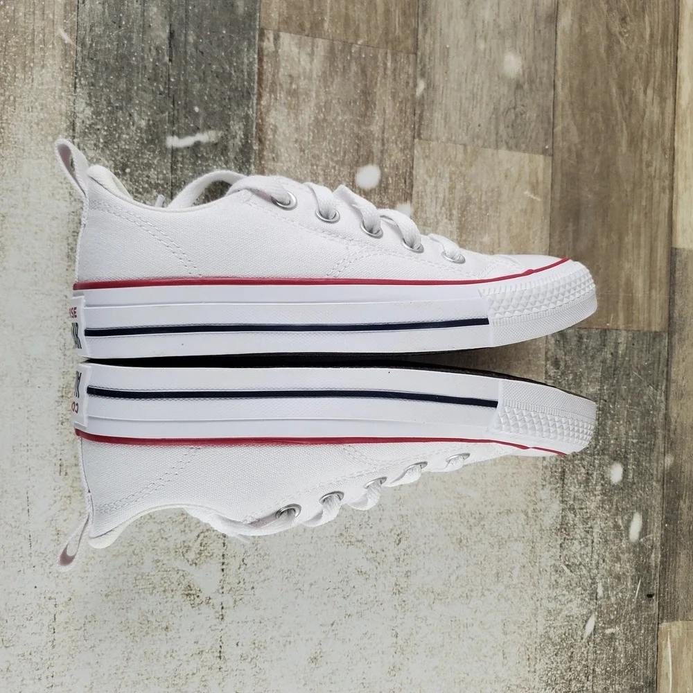 Converse Chuck Taylor All Star Malden Kids Shoes Sz 3.5 White Garnet Sneakers